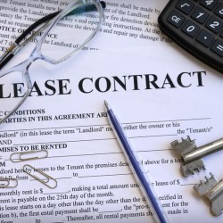 Lease contract, close-up